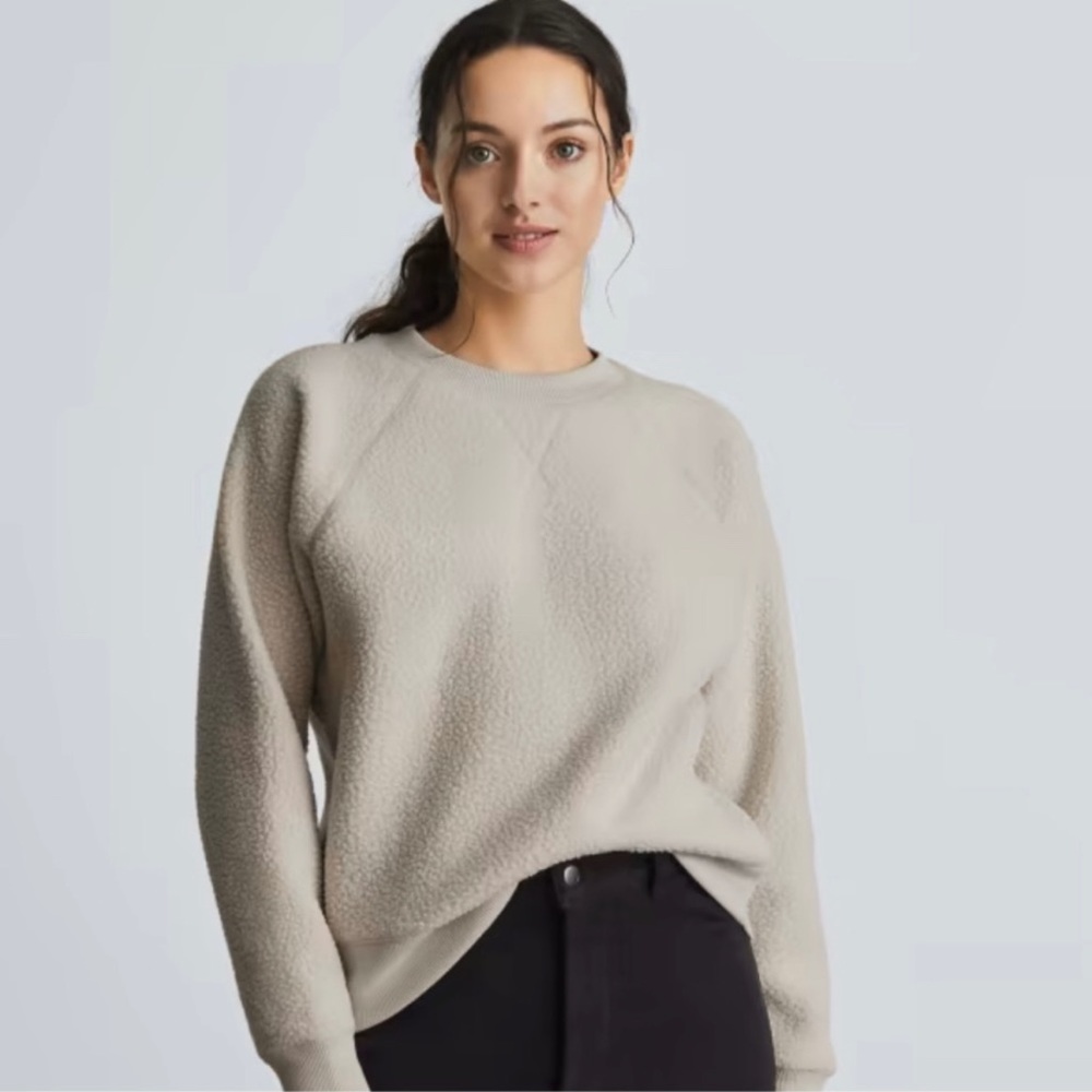Everlane Women’s Renew Kalamata Teddy Fleece Raglan Crewneck Sweater